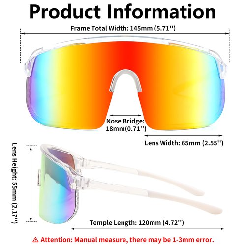 FEISEDY Sports Sunglasses for Men and Women, Large Rectangular Lens, Baseball Cycling Running Sunglasses B0243