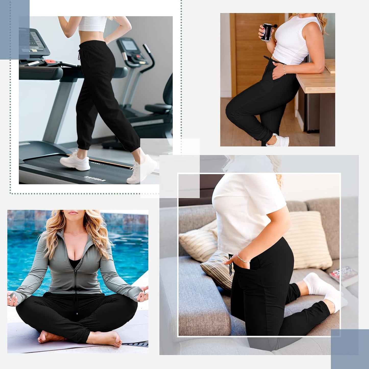 SINOPHANT Women's Joggers - Comfortable Sweatpants with Pockets for Lounge, Gym & Yoga