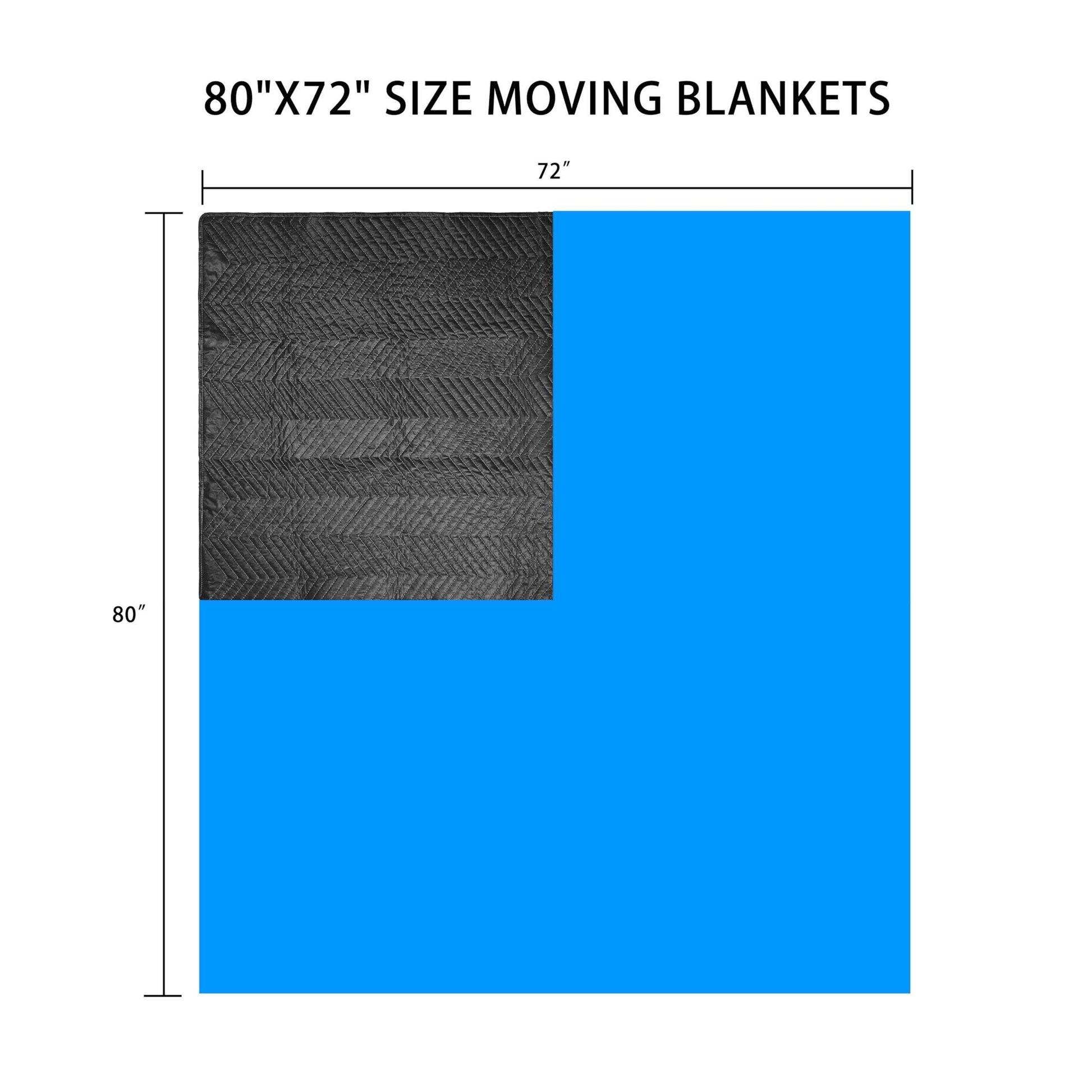 Trahefa Moving Blanket 80 x 72 inches, Quilted Moving Blankets Heavy Duty Moving Padded Blanket Furniture Blankets for Moving (1, Black)