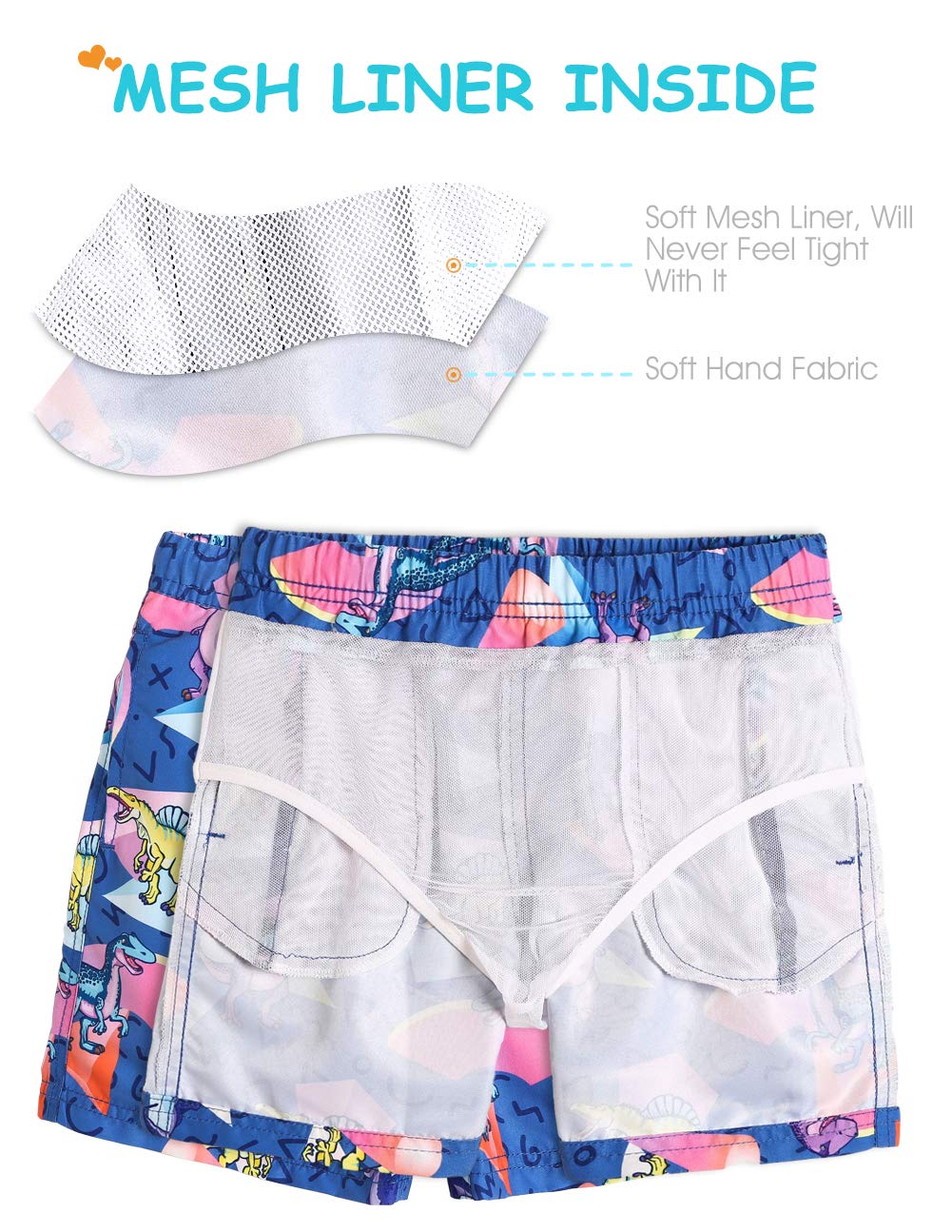 maamgic Boys Swim Trunks Toddler Swim Shorts Little Boys Bathing Suit Swimsuit Toddler Boy Swimwear,Dinosaur-Blue,8 T