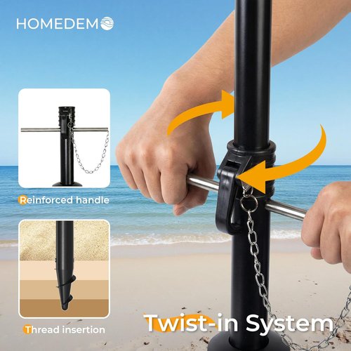 HOMEDEMO 7FT Portable Beach Umbrella - Lightweight Sun Protection for Outdoor Events