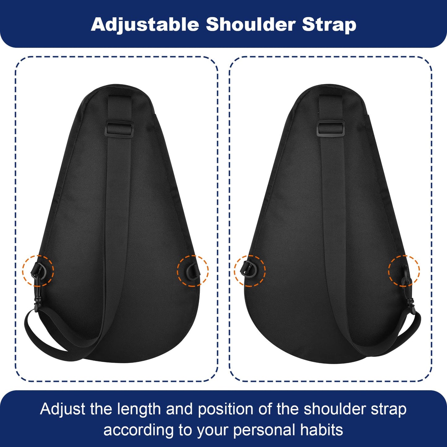 Cosmos Padel Racket Bag Pickleball Paddle Sling Backpack Padel Racquet Storage Bag - Padel (Paddel Tennis) Equipment Carrying Bag with Mesh Pocket for 2 Paddles, Balls, Water Bottle & Accessories
