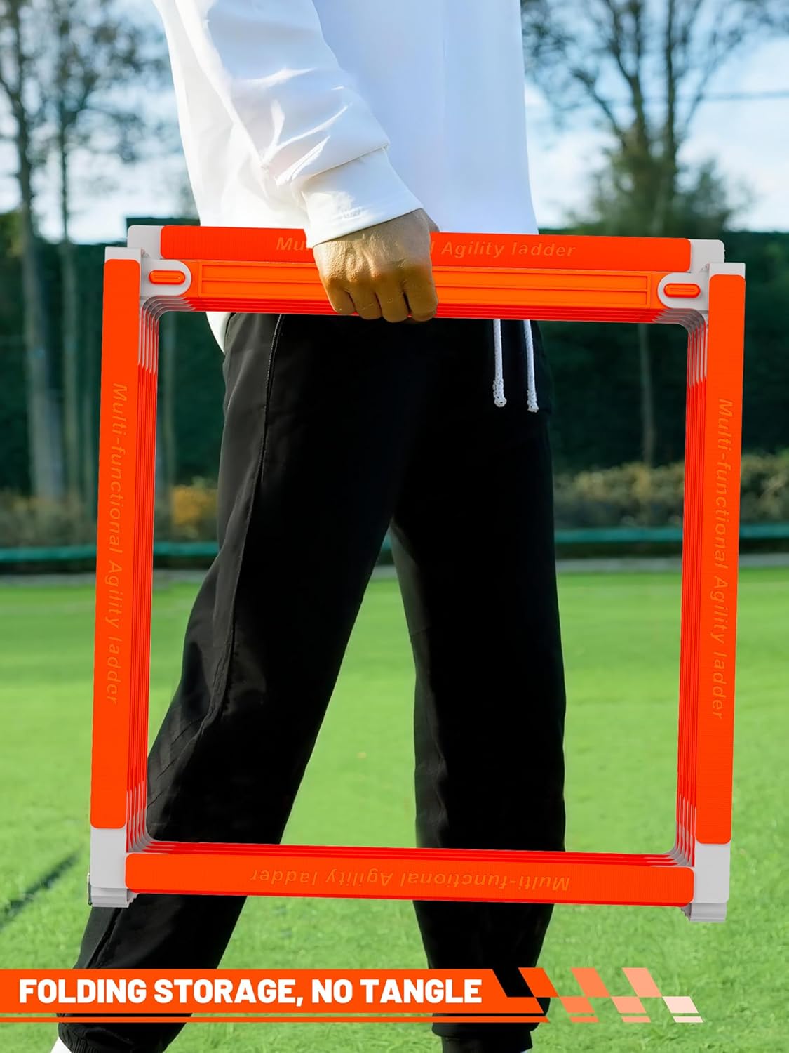 Tangle-Free Agility Ladder | Kids Athletic Training Equipment - 10 Rung Speed Ladder for Soccer, Football & Boxing