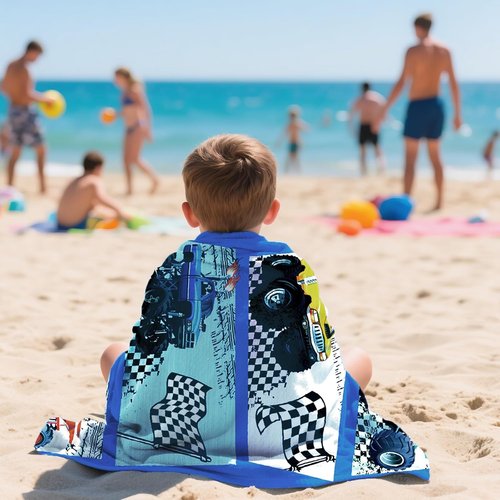 **Skiennix Truck Beach Towel - Absorbent Microfiber Quick-Dry Blanket for Kids | 30 x 60 Inch**