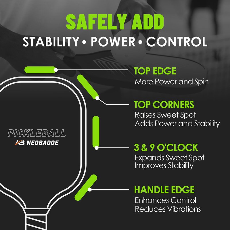 Neobadge Weighted Tungsten Tape for Pickleball Paddles | Safe, Lead-Free, Premium Customizable Alternative to Lead Tape | Easy One-Step Installation