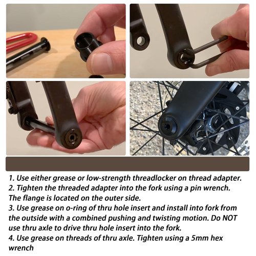 HQPARRTS 15mm to 12mm Fork Thru Axle Conversion Kit Compatible with Most Road, Gravel, and Cross Bikes