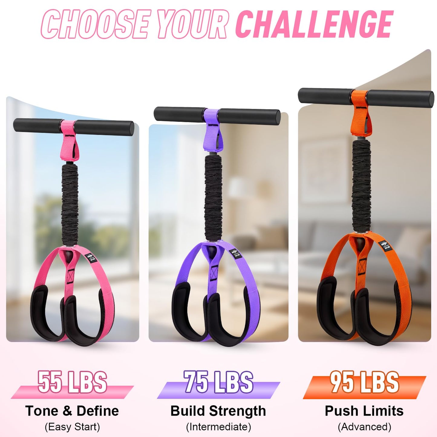 NTIUYOT Pedal Resistance Band with Handle, Upgraded Durable Thickened Latex Tubes and Soft Foam Fabric Foot Pedal, Sit Up Exercise Equipment for Abdomen, Waist, Arm, Core/ABS, Leg, Physical Therapy