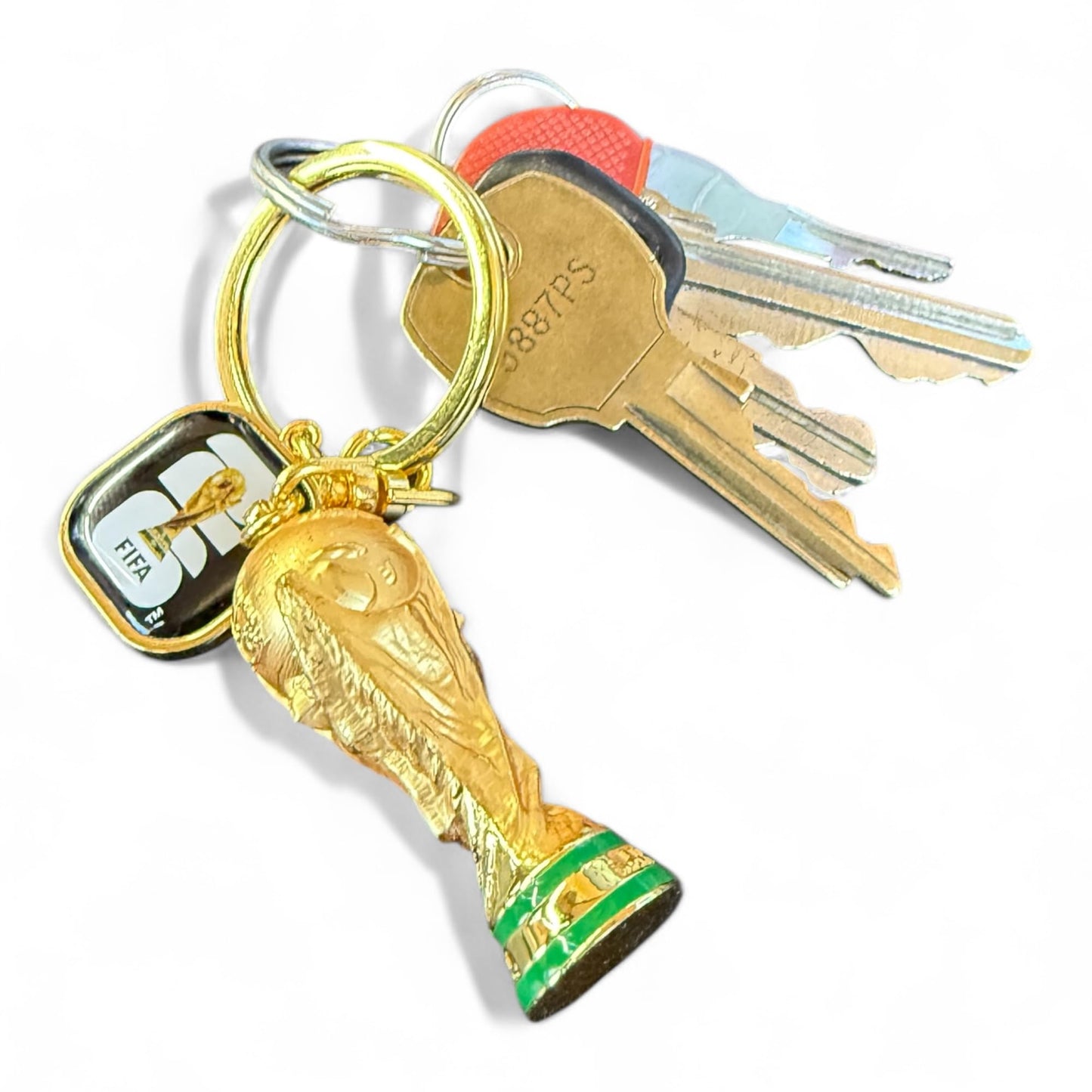 Official FIFA World Cup 2026 Edition - 1.75 inch 3D Premium Zinc Alloy Metal Trophy Keychain w/FIFA 2026 Enamel logo Dangler- Limited Collectors Item - For Keys or add to backpacks or bags as Décor