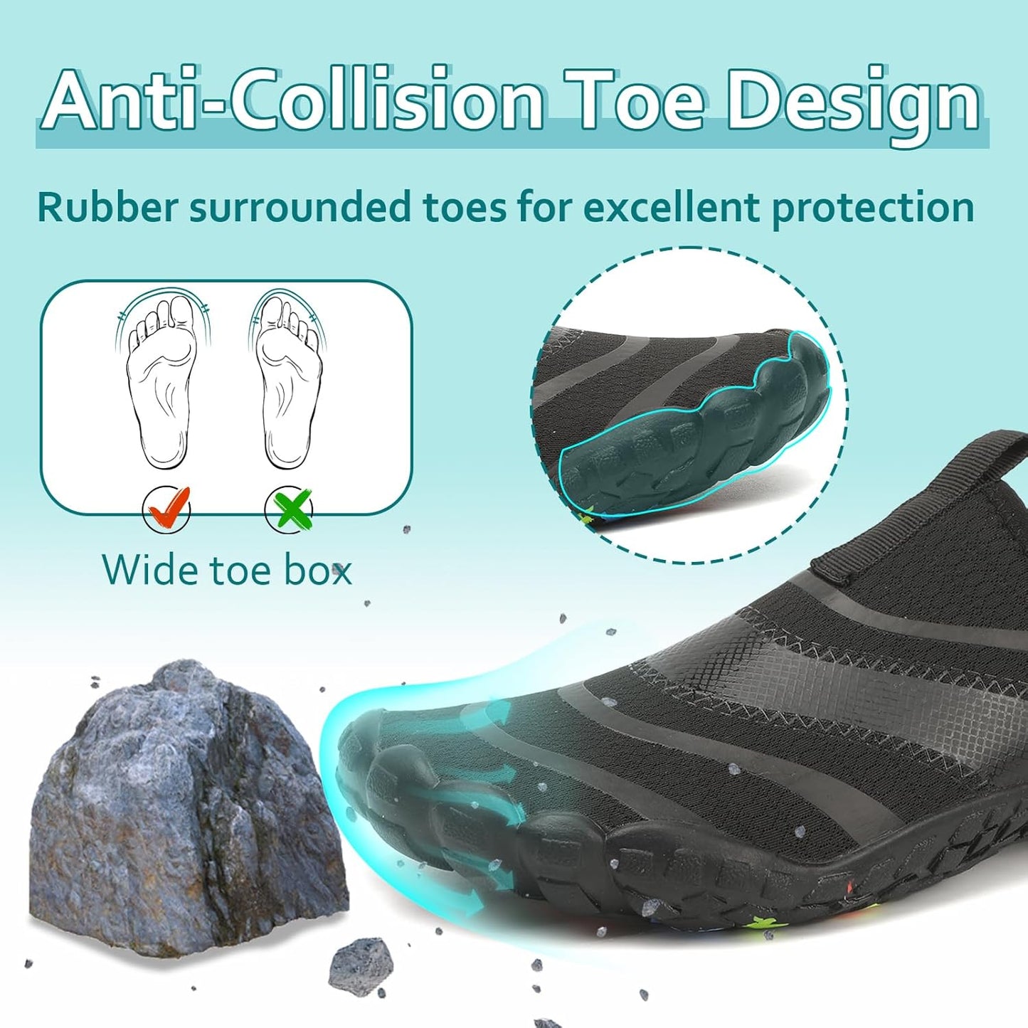 Skiennix Water Shoes - Quick-Dry Aqua Socks for Men & Women | Ideal for Beach, Pool & Water Sports