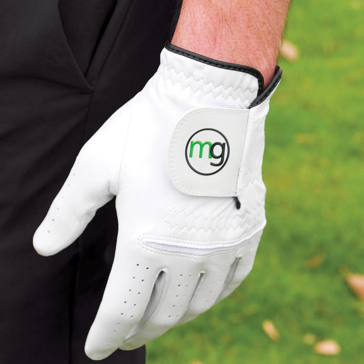 MG DynaGrip Elite Men's Golf Glove - Premium Cabretta Leather, Lightweight Design & Elastic Knuckle Hinge - Regular Sizes
