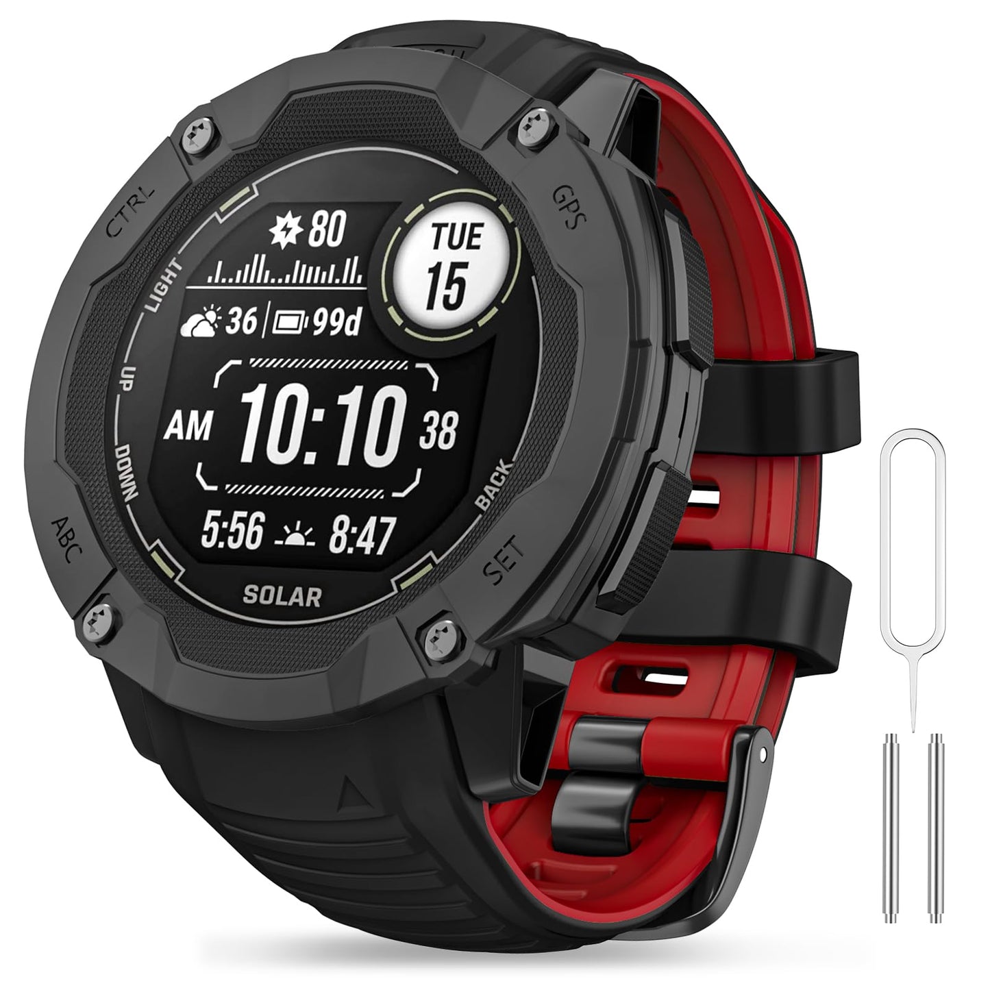 OVERSTEP for Garmin Instinct 2X Band, Soft Silicone Replacement Watch Strap Compatible with Garmin Instinct 2X Solar, Tactical GPS Smartwatch