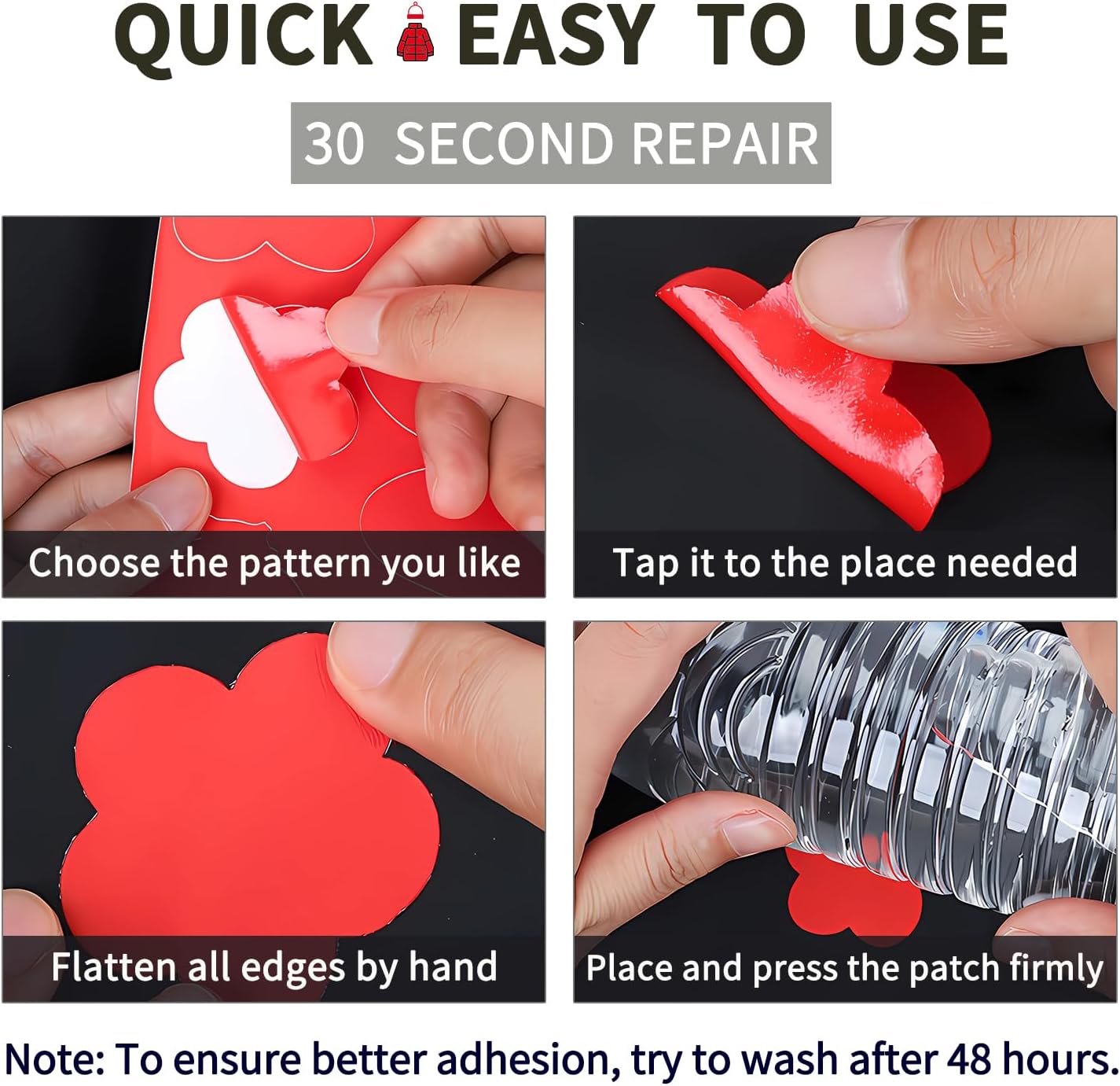 OSDAMCHEN Down Jacket Repair Patch Kit - Pre-Cut Self-Adhesive Waterproof Nylon Patches for Puffer Jackets & Gear