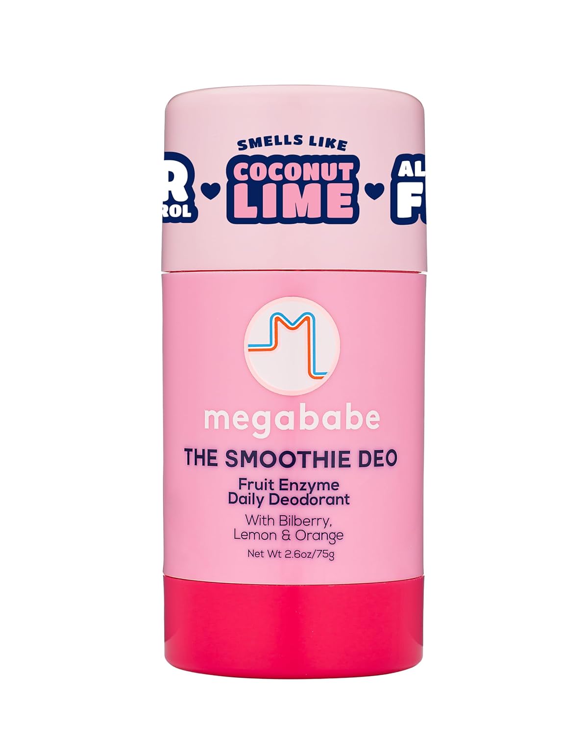 Megababe Daily Deodorant - Smoothie Deo with 72-Hour Odor Protection | Coconut & Fruit Enzymes | 2.6 oz