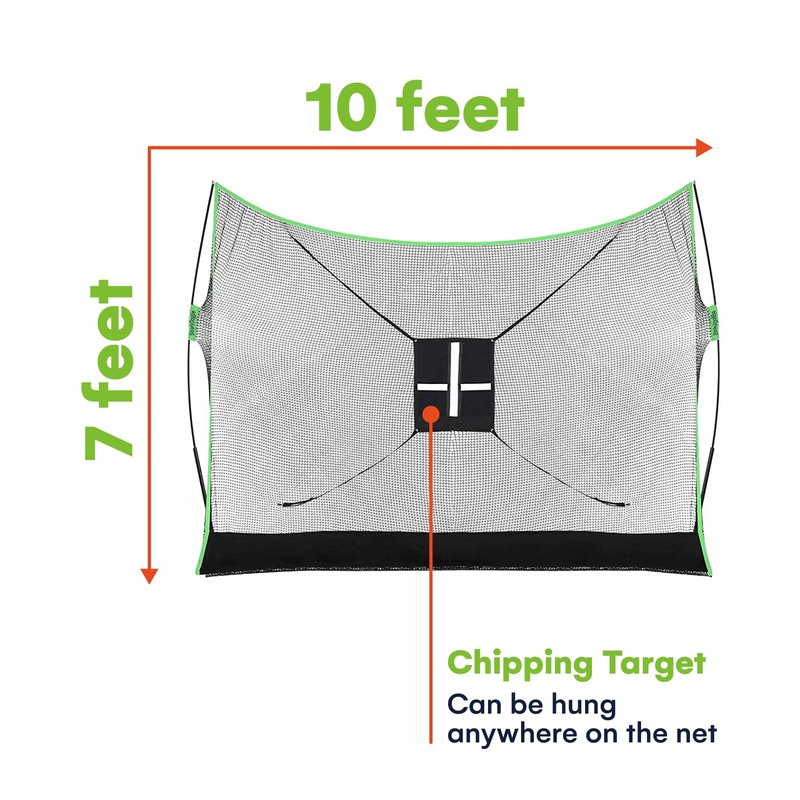 SteadyDoggie for Backyard Driving, Golf Practice Net, Dual-Turf Golf Mat, Chipping Target & Carry Bag