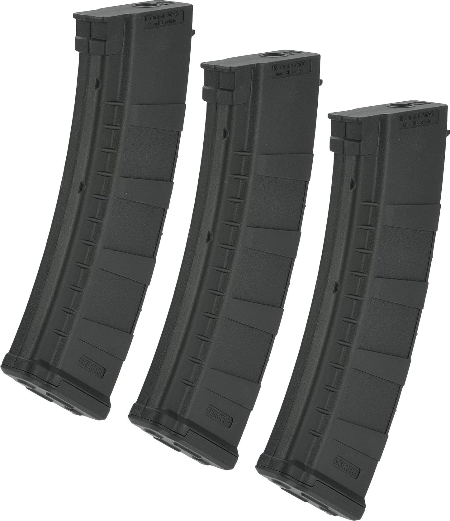 Evike Airsoft - Blue Box AK 155rds Midcap for AK Style AEG Airsofts (Color: Black/Set of 3 Mags)