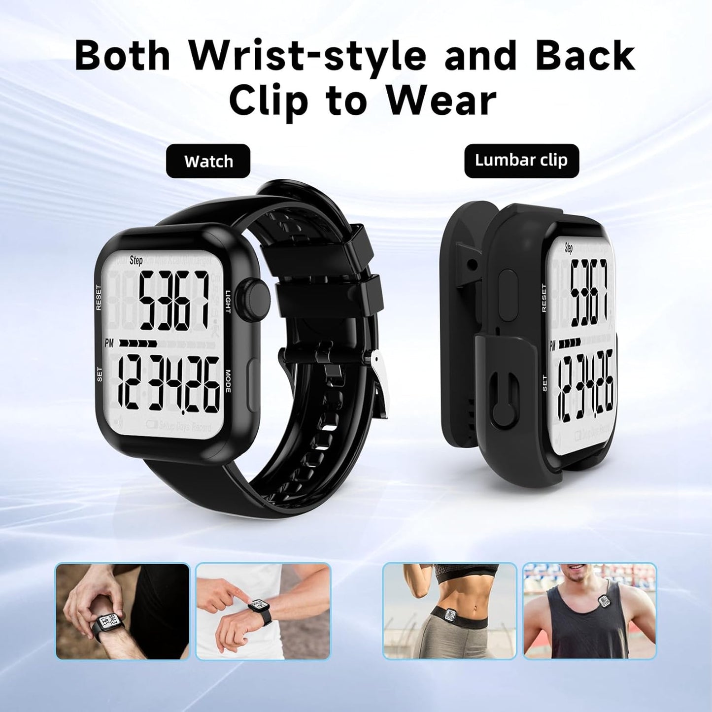 Skiennix Pedometer Watch - Multi-Function Step Counter for Accurate Walking Tracking | Ideal for Men, Women, Seniors