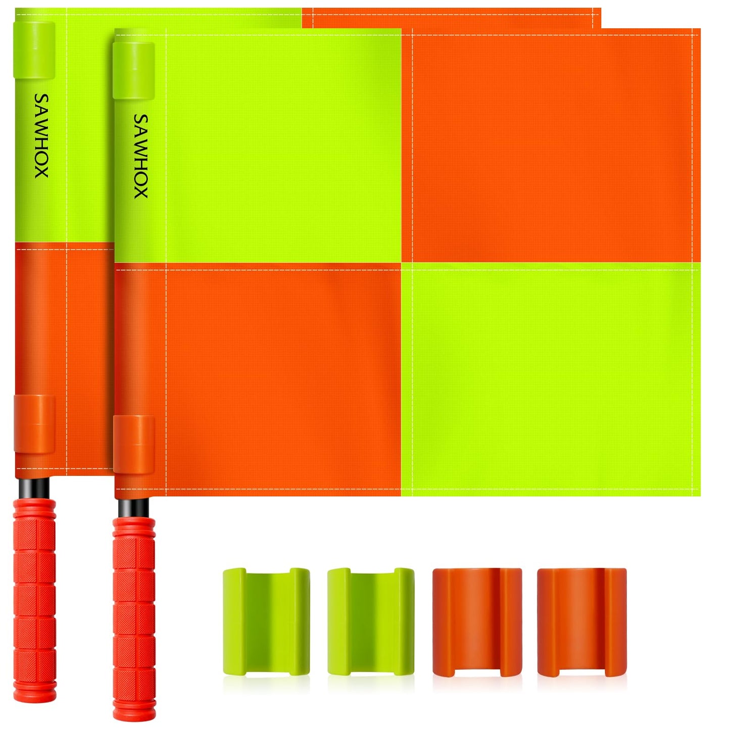 SAWHOX Soccer Referee Flags, 2PCS Referee Kit Detachable Referee Flags