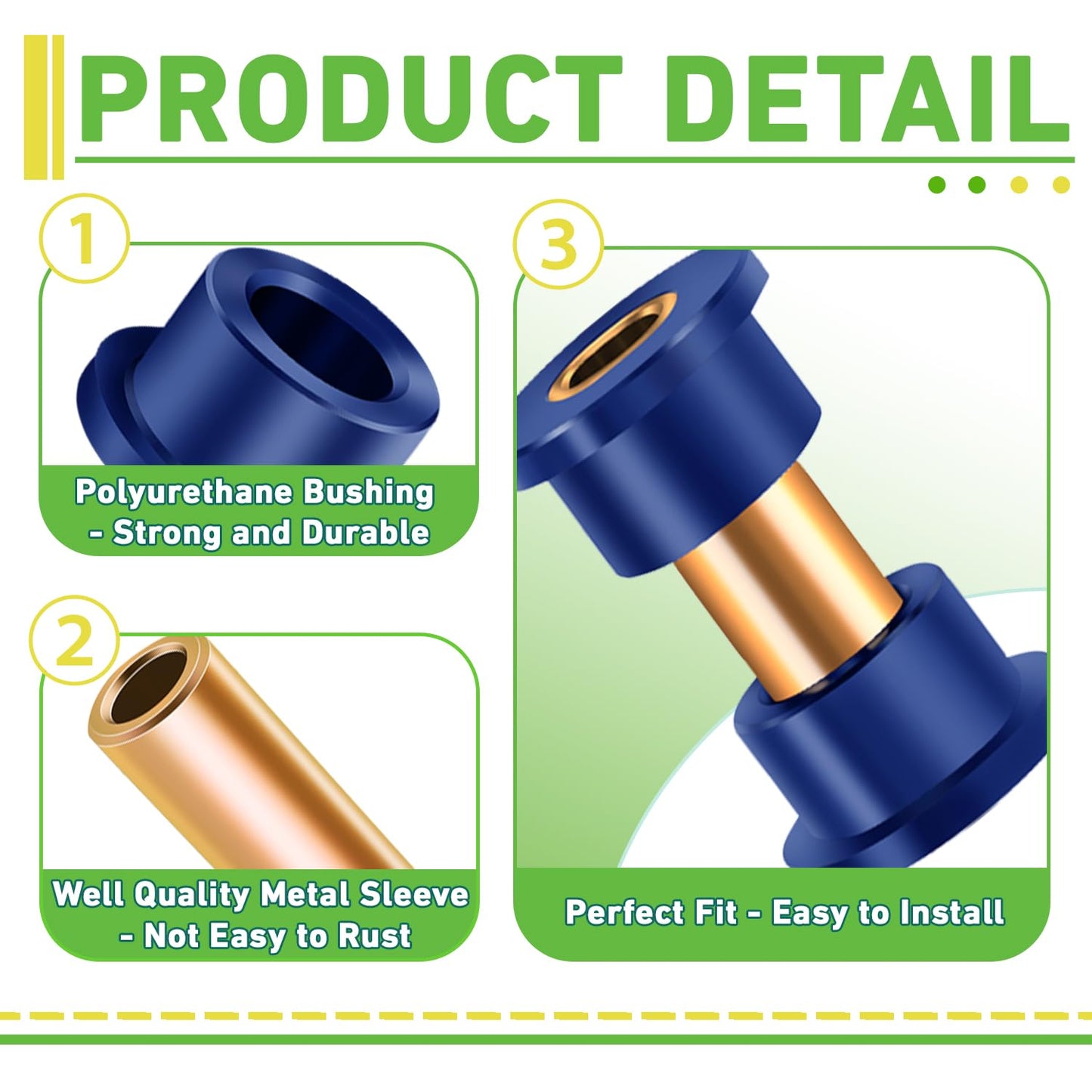 DRIVE UP Club Car DS Bushings and Sleeve Kit, Polyurethane Bushings Kit Fits for Front Upper A Arm Suspension DS 1992-up Models, Replaces OEM 1016346