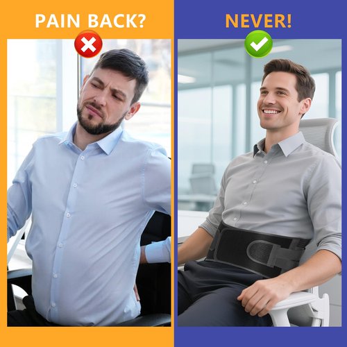 Cerviva Back Brace Support Belt-Lumbar for Back Pain, Sciatica, Scoliosis, Herniated Disc Adjustable Support Straps-Lower Back Brace with Removable Lumbar Pad for Men & Women, Lumbar Support Belts for work (Medium)