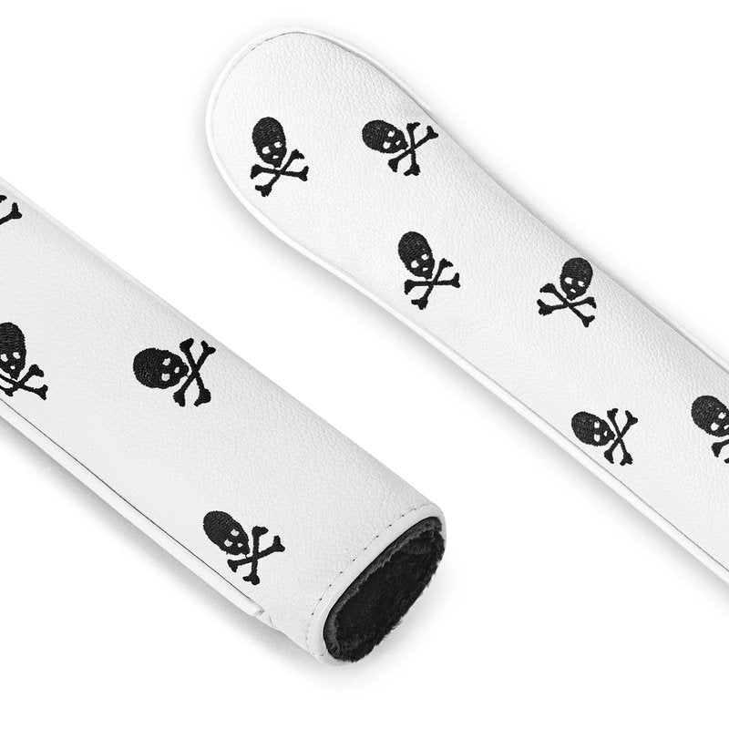 Golf Alignment Stick Cover Premium Leather Perfect Cover for Alignment Sticks Classic Little Skull Head Direction Rod Design Alignment Sticks Holder Golf Club Protector.
