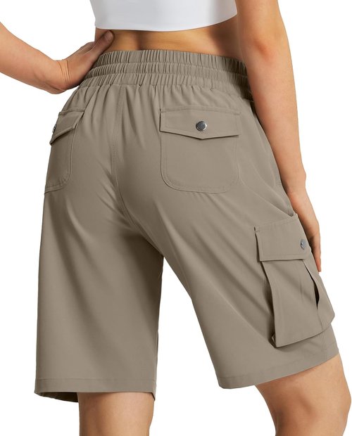 Hugut Women's Hiking Cargo Shorts - Quick Dry, Lightweight Summer Shorts with 6 Pockets | Perfect for Camping & Travel
