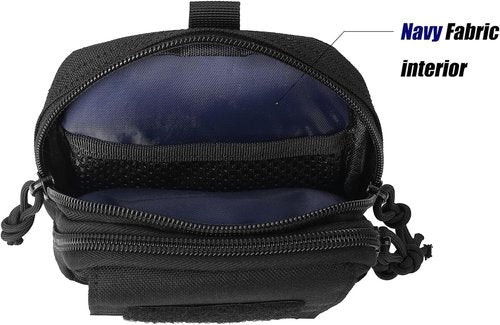 LefRight Tactical Molle Mobile Phone Belt Pouch - Slim Utility Waist Bag in Large Black