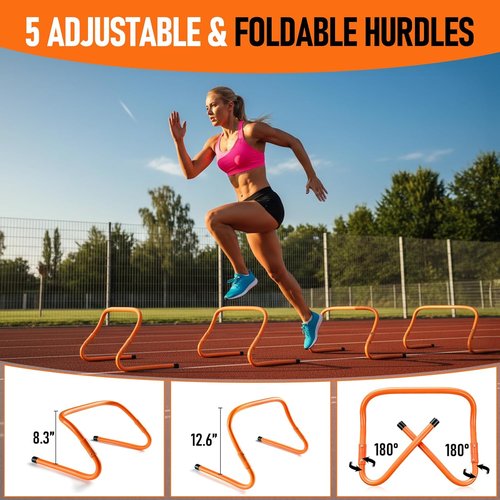 Agility Ladder | 20ft Speed Ladder Set with 5 Hurdles for Soccer, Football & Basketball Training