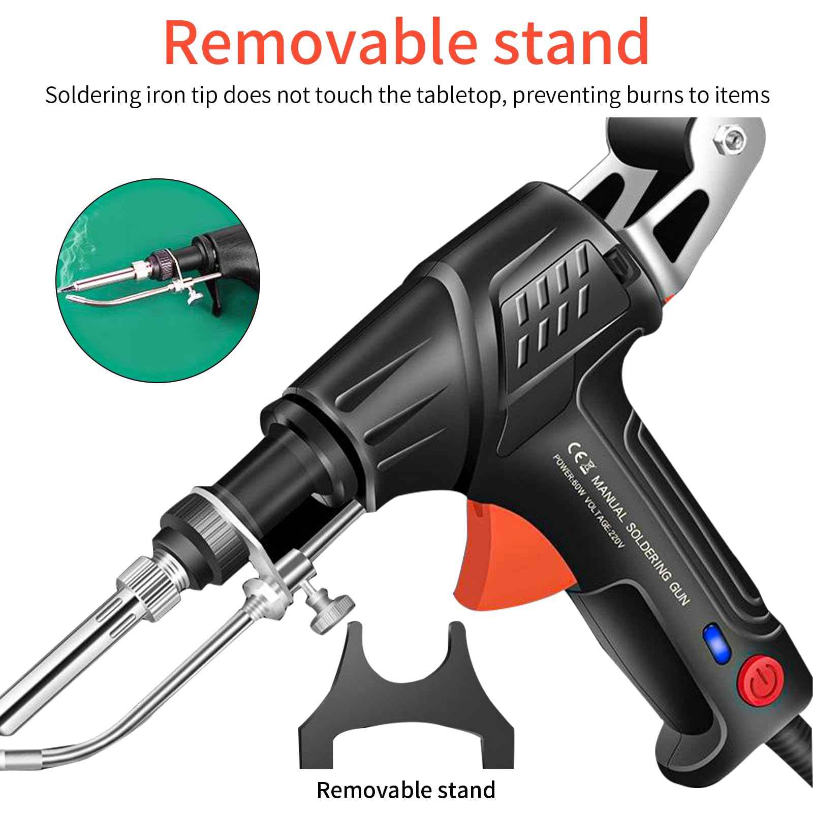 Soldering Iron Kit, 60W Soldering Gun Automatic Hand-held Solder Gun Iron Kit Welding Tool, 110V Automatic Welding Gun, for Electronic Repair, Home appliance repair, DIY