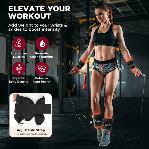 BAGAIL Weighted Vest 10 lb - Adjustable Black Design + Ankle & Wrist Weights 4 lb Set