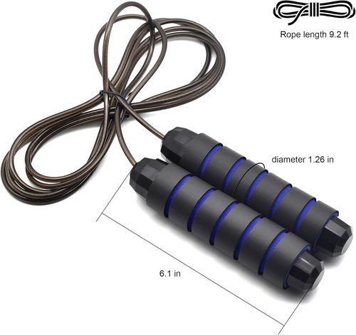 BOOMIBOO Adjustable Jump Rope - Tangle-Free Skipping Rope with Ball Bearings for All Ages | Home & Gym Use