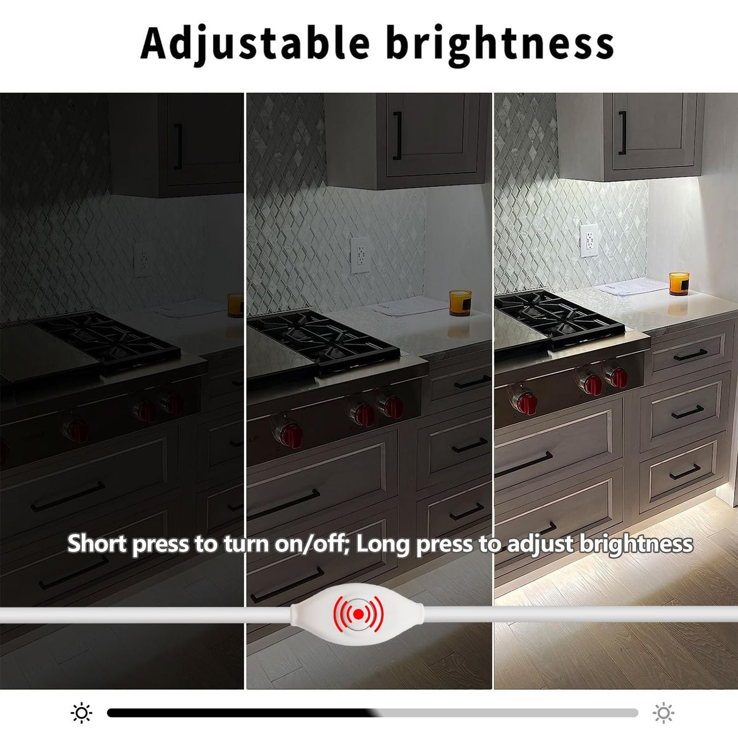 ZSLAIFU 5V LED Strip Lights, White USB LED Light Strip, 2Pack 3.28FT Dimmable Cob LED Strip Light, High Brightness Short LED Strip for Display Cabinet, Living Room, TV Lights