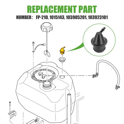 10L0L Golf Cart Fuel Tank Vent Assembly Compatible with Club Car DS (1992-2015) Precedent (2004-2015), Replaces Part 1015143, 103905201