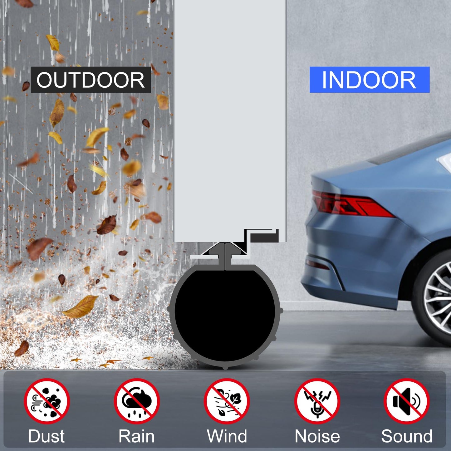 ToLanbbt 17FT Garage Door Bottom Seal Strip for Clopay, EPDM Garage Door Rubber Weather Stripping Replacement for Single Slot, Blocks Cold/Hot Winds, Black