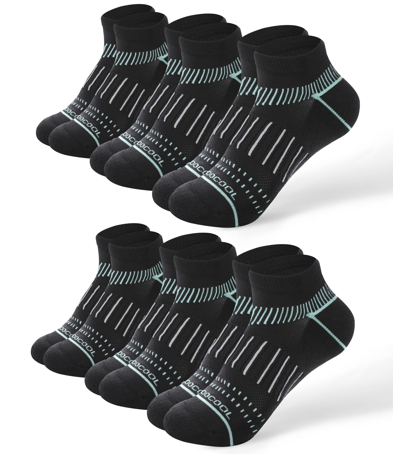 BAMBOO COOL Mens Ankle Socks Bamboo Viscose Athletic Moisture-Wicking Low Cut Running Cushioned Socks