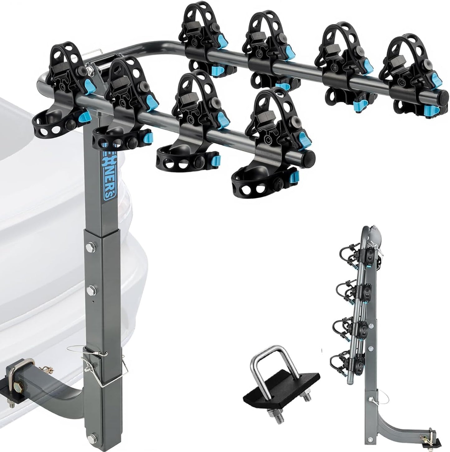 Upgrade 2.0 Hitch Bike Rack - Heavy-Duty Dual Locking, 240LBS Capacity | Secure Hanging Bike Carrier for Car, SUV, Truck & RV with 2” Receiver