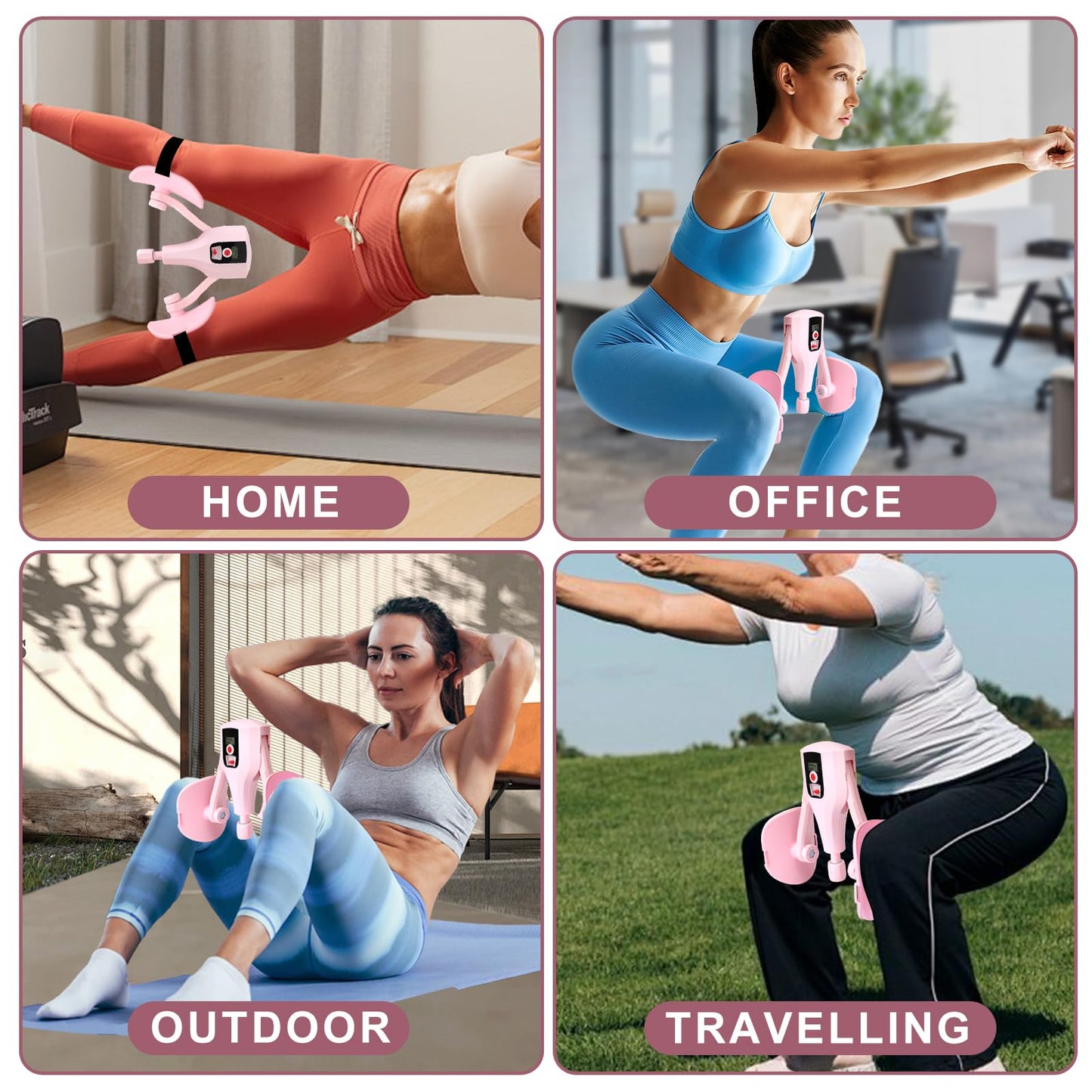 Keria Thigh Trainer Thigh Exerciser Adjustable Resistance Hip Trainer, Inner Thigh Exercise,Pelvic Floor Muscle Kegel Exerciser for Women with Resistance Band