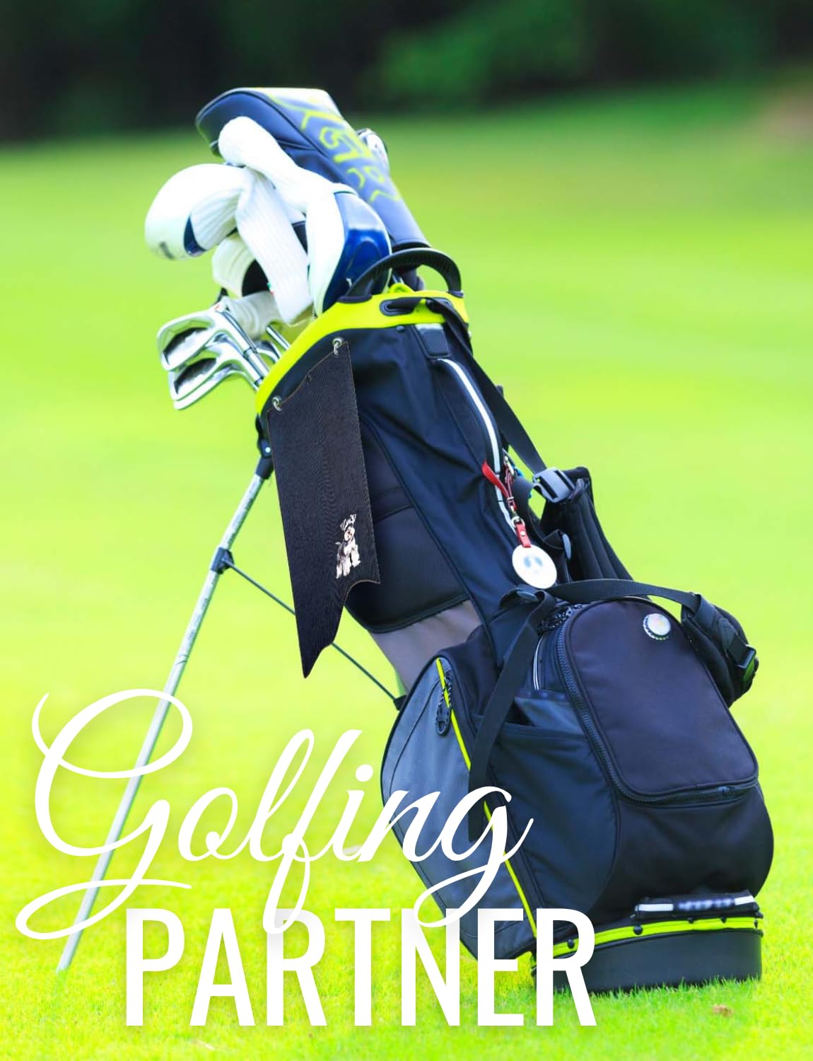CybGene Schnauzer Gifts Golf Towel, Gifts for Schnauzer Lovers, 15.7“x23.6” Microfiber Golf Towel for Golf Bags for Birthday, Christmas