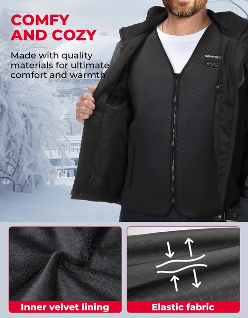 KEMIMOTO Heated Vest for Men, Electric Warming Vest for Hunting & Winter Sports (Battery Not Included)