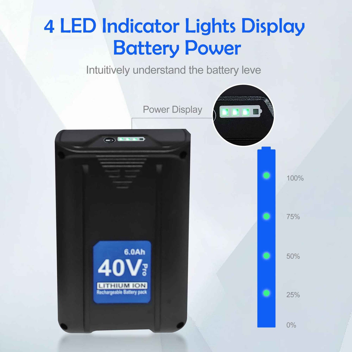 40V 6.0Ah Lithium Battery Replacement for Kobalt 40 Volt Max Batteries KB440-03 KB540C-06 KB540-06 KB2540C-06 KB640-03 KB240-06 KB640-06 KB245-06 ‎KRC40-06 KB440C-06 KRC60, for Cordless Power Tools