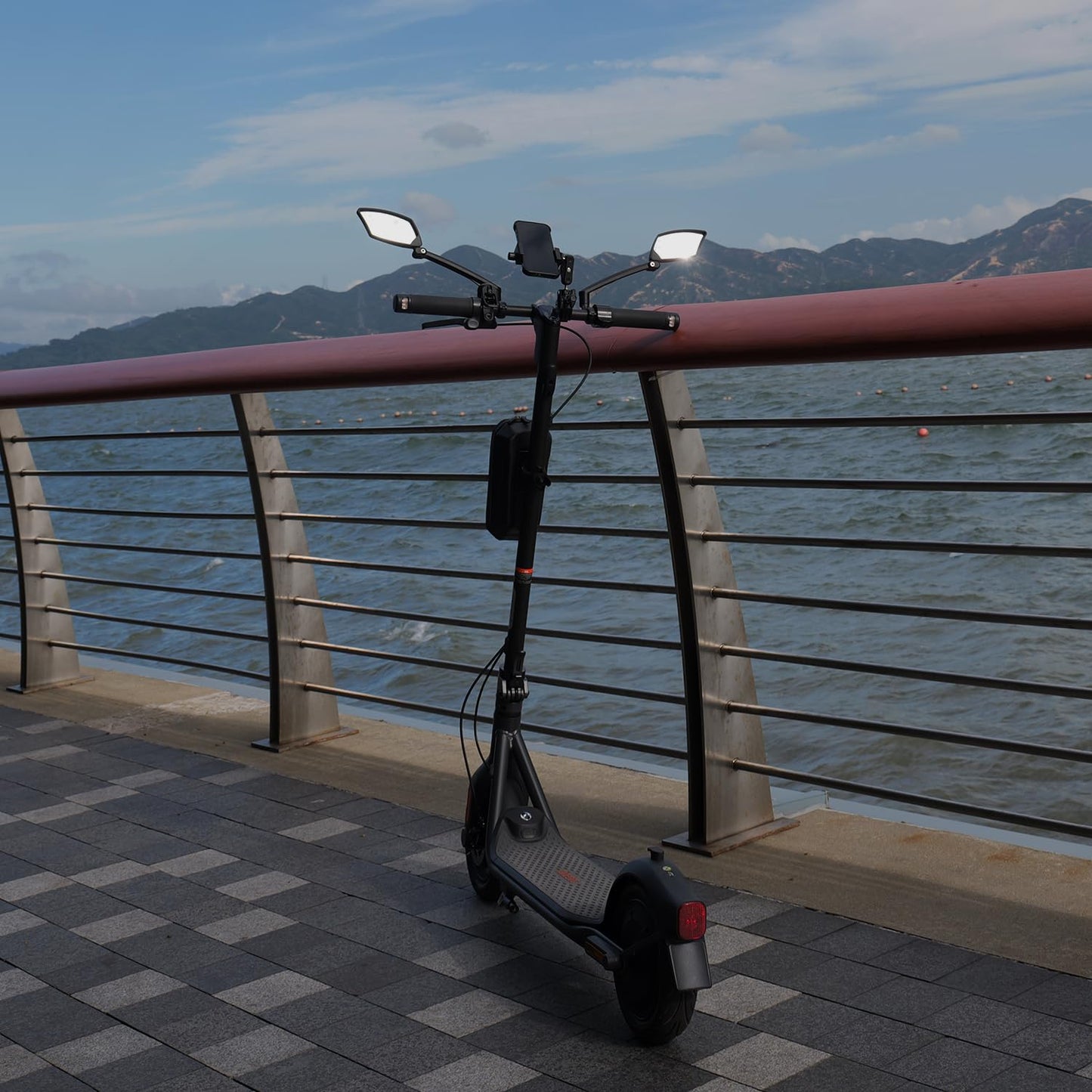 BriskMore Handlebar Bike Mirror - Crystal Clear HD Glass, 360° Adjustable&Foldable Mirror for Safe Riding, Wide Angle Rearview for E-Bikes, Mountain Bikes & Scooters,Bicycle Mirrors,1 PAIR