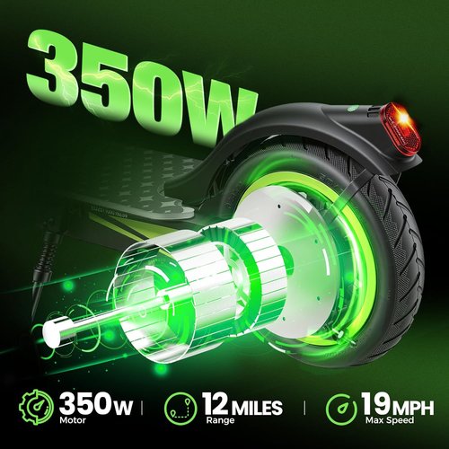 Isinwheel S9/S9Pro Electric Scooter - 19MPH Speed, 350W Motor, 12/19 Miles Range, Foldable Design