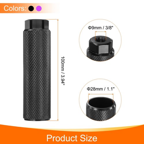 HARFINGTON 2 Pairs Bike Pegs Aluminum Alloy Rear Stunt Pegs Anti-Skid Back Seat Stands Fit 3/8" Axles for Mountain Bike, Black & Purple
