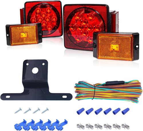 MAXXHAUL 70205 Trailer Light Kit - Waterproof 12V LED Lights for Trailers & Boats | Red