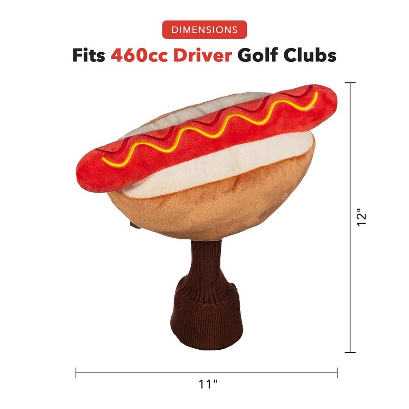 Daphne's Headcovers Hotdog Driver Headcover | Funny Golf Club Covers | Golf Head Covers for Drivers | Stylish Golf Club Head Covers | Golf Driver Covers | Men’s & Women’s Driver Headcover
