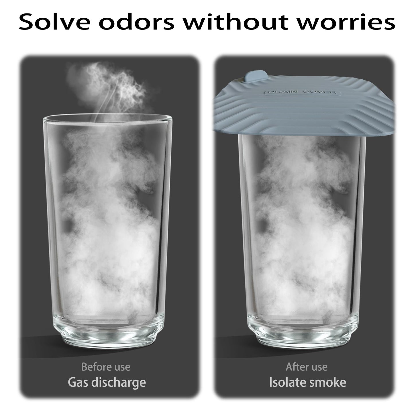 DIFENLUN Shower Drain Cover Tub Stopper,2 Pieces Sewer Anti-Odor Mat Deodorizing Drain Plugs for Kitchen,Bathroom and Laundry(5.9x5.9 inch) Gray