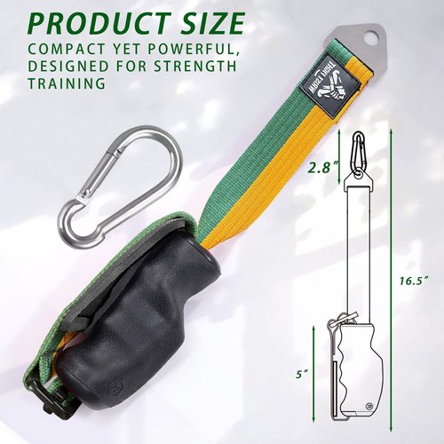 Arm Wrestling Training Handle for Cable Machines Ergonomic TPE Grip with Finger Grooves Stainless Steel Triangle Ring Premium Pulley Attachment for Biceps, Forearms and Wrist Workouts (Right Hand)