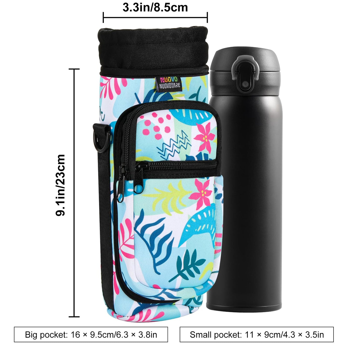 Nuovoware Water Bottle Carrier Bag, 25oz/32oz, Coloured Leaves