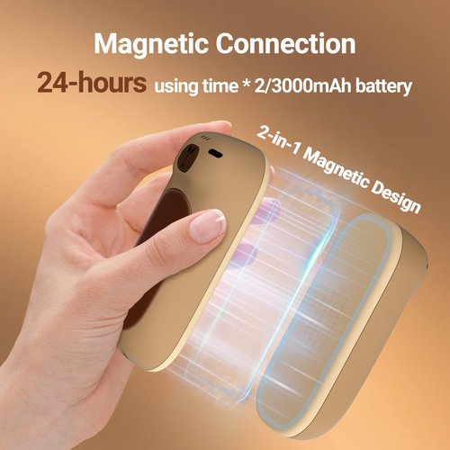 Capybara AI Hand Warmers Rechargeable 2 Packs 24 Hrs Long Safe Pocket-Size AI Smart Chips Electric Heater Cute Animal Gifts for Christmas Kids Women Men Outdoor Indoor-Brown