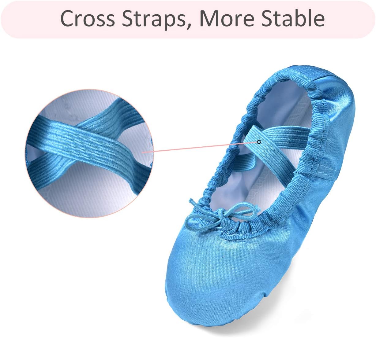 Stelle Ballet Shoes for Girls - Satin Ribbon Dance Slippers | Toddler to Big Kids Sizes