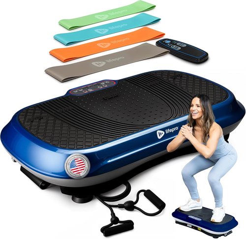 Lifepro Waver Vibration Plate - Full-Body Workout Machine for Muscle Activation & Lymphatic Drainage | Includes Loop Bands